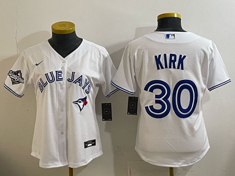 Women 2025 Toronto Blue Jays #30 Kirk white Game Nike MLB Jersey style 002